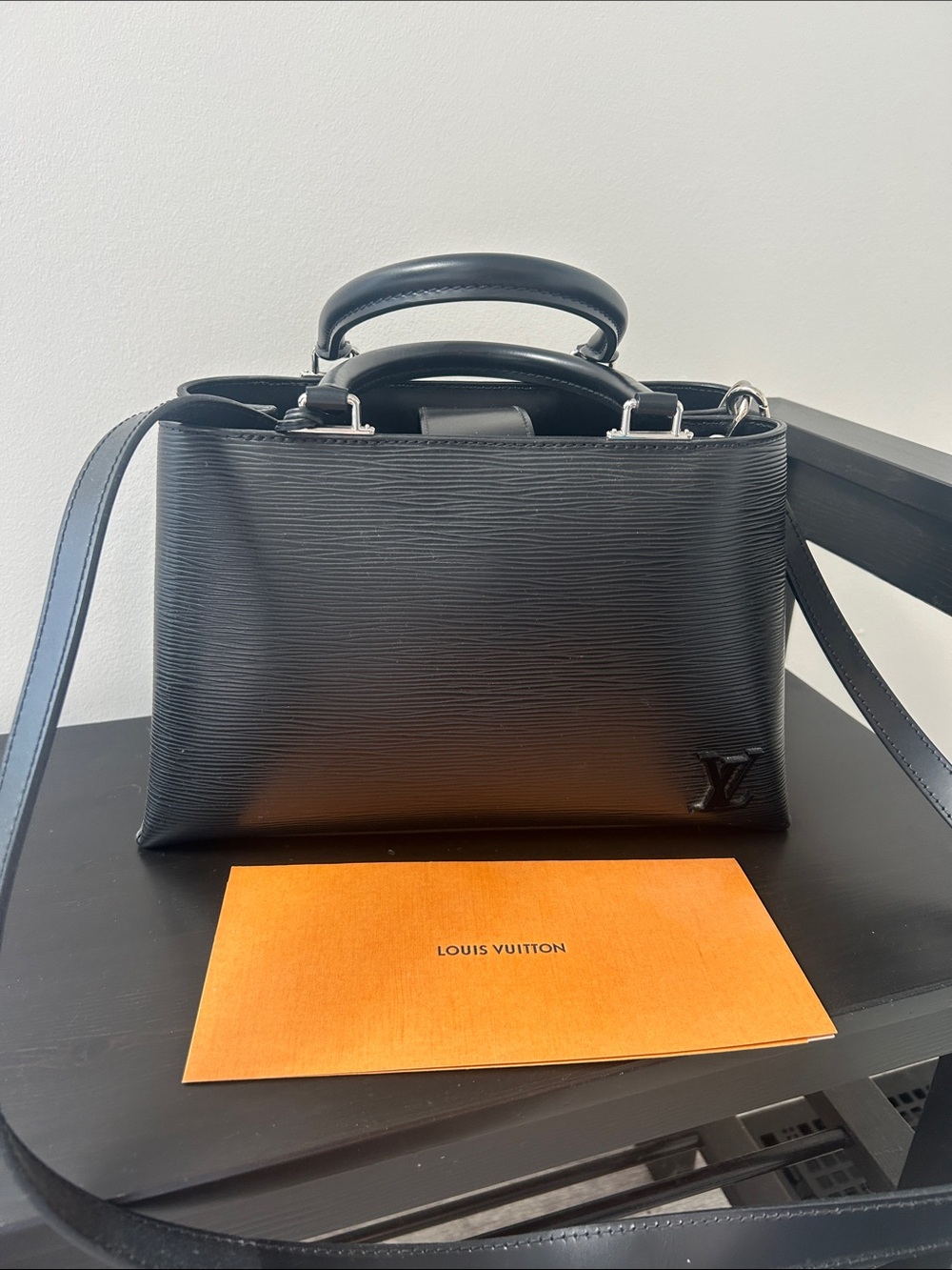 Louis Vuitton Black Epi Leather Satchel with Top Handle